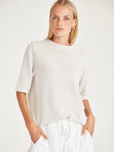 Caroline Sills: Sills Echo Knit Tee Pumice