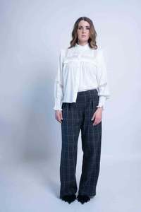 Designers 1: Sheryl May Charcoal Wool Mix Pleat Trousers