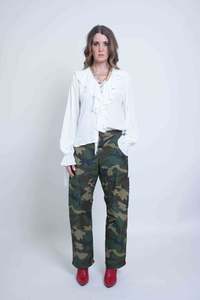 Sheryl May Camo Curved Trousers