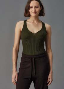 Standard Issue Merino Rib V Neck Tank