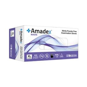 Amadex Sky Blue Nitrile Gloves - X-Large - Box of 100