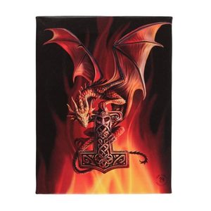 Products: Small Mjolnir Canvas Plaque by Anne Stokes