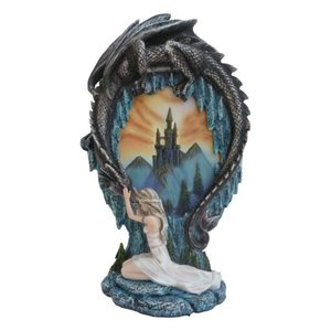 Sitting Fairy with Dragon LED