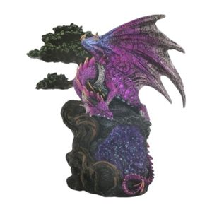 Purple Dragon On Geode