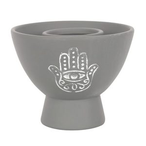 Smudge Bowl Terracotta Hamsa Grey