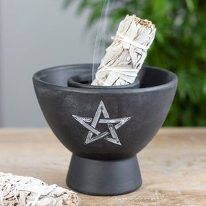 Smudge Bowl Terracotta Black Pentagram
