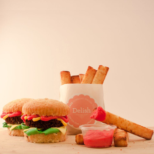 Burger & Fries Design Cupcakes Delish Cupcakes