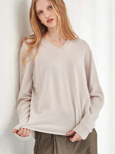 Knitwear: Lucy Cashmere V Neck Sweater