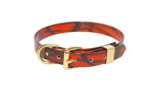 Dog Collars: ORANGE CAMO BIOTHANE COLLAR