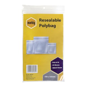 Office Resealable Bags: Resealable Plastic Bags 100 X 155 - 50 Pack