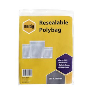 Resealable Plastic Bags 255 X 355 - 25 Pack FS