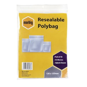 Resealable Plastic Bags 130 X 155 - 50 Pack