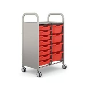 Frames Trolleys: Gratnells Callero Plus Double Trolley – 8 Shallow & 4 Deep Trays