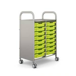 Gratnells Callero Plus Double Trolley – 16 Shallow Trays