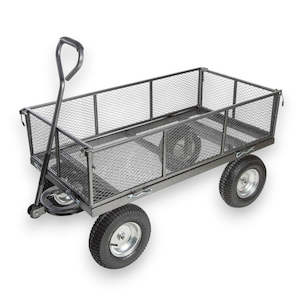 Flat Deck Mesh Trolley – Heavy Duty Garden & Utility Cart