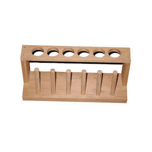 Laboratory Racks: Test Tube Rack Wooden 6-Place with Pegs Economy