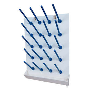 Glassware Drying Rack: Draining Drying Rack 20 Pegs with Drain Tray & Tube