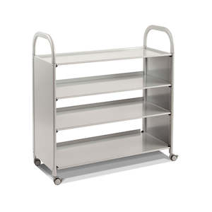 Gratnells Callero Flat Shelf Trolley With 3 Wide Shelves Silver
