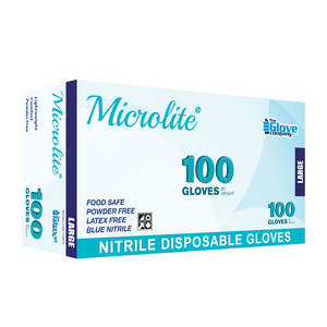 Protective Ware: Nitrile Gloves – Powder-Free Blue, Extra Large (Pack of 100) (Microlite® PLUS)