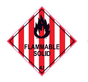 Safety Cabinets: DG Self-Adhesive Label Flammable Solid 4.1, 240 x 240mm