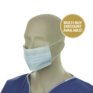 Products: Bastion Surgical Face Mask – Blue w Ear loops Box 50