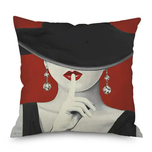 Products: Lady Red Lips Throw Pillow