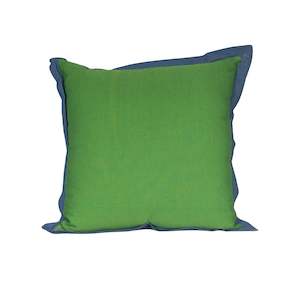 Euro Pillow Cover - 60 x 60cm Moss with Blue Iris
