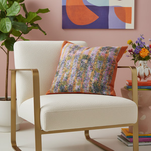 Cushions: Cushion Cover - Botanical Stripe / Carnelian - 50 x 50 - One of a Kind