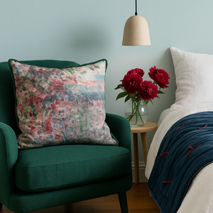 Cushion Cover - Painterly Wild / Moss 55 x 55 One-of-a-Kind