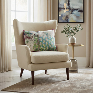 Cushions: Cushion Cover - Painterly Lattice / Damson - 40 x 60 - One of a Kind