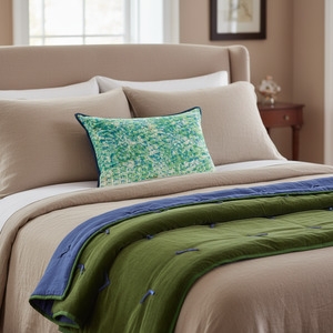 Cushion Cover - Sea Glass / Blue Iris - 55 x 55 - One of a Kind