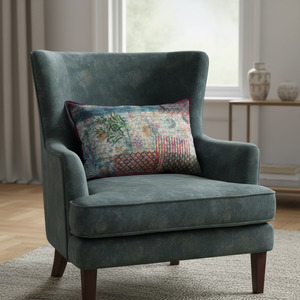 Cushions: Cushion Cover - Persian Garden / Damson - 40 x 60 - One of a Kind