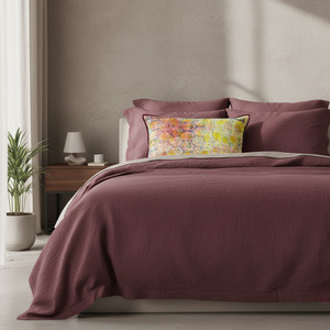 Cushions: Cushion Cover - Lemon Grove / Damson - 40 x 60 - One of a Kind