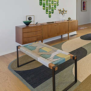 Furniture: Hand Woven Bench Seat - Jasper and Citrine