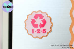 Decor: Triple Layered Recycling Numbers Magnet