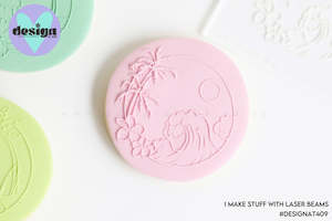 Palms Ocean Theme 1 Acrylic Fondant Stamp