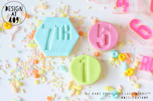 Birthday Celebration: Set of Number Stamps - Font #1 Number Embossing Cookie Stamps (2 sizes)