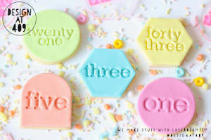 Birthday Celebration: Number - Type Written Word (Any Number) Acrylic Embosser Stamp