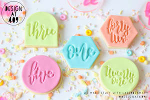 Number - Script Written Word (Any Number) Acrylic Embosser Stamp