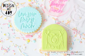 Love Valentines Day: Bear With Glasses Raised Stamp + Love You Beary Much Embosser Stamp Set