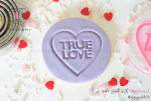 Love Valentines Day: True Love Candy Heart Acrylic Embosser Stamp
