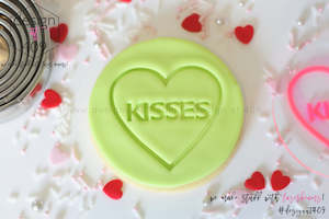 Love Valentines Day: Kisses Candy Heart Acrylic Embosser Stamp
