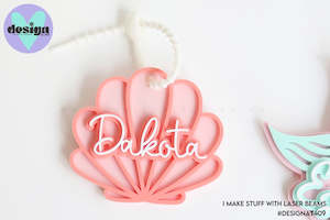 Custom Name Shell Layered Bag Tag
