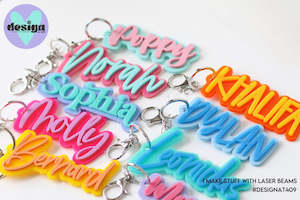 Custom Name Layered Bag Tag