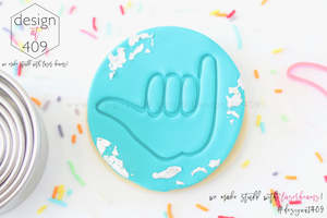 Silhouette Stamps: Shaka Hand Sign Acrylic Embosser Stamp