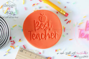 Teacher Stamps: Best Teacher With Apple Acrylic Embosser Stamp
