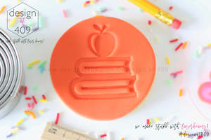 Teacher Stamps: Books With Apple Acrylic Embosser Stamp