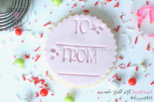 To From Round Xmas Tag Acrylic Embosser Stamp