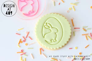 Easter Stamps: Bunny In Egg Line Drawing Acrylic Embosser Stamp