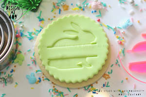 Easter Stamps: Rabbit/Space For Name Acrylic Embosser Stamp